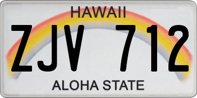HI license plate ZJV712