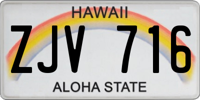 HI license plate ZJV716