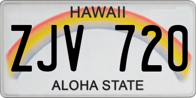 HI license plate ZJV720