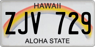 HI license plate ZJV729