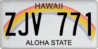 HI license plate ZJV771