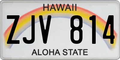 HI license plate ZJV814