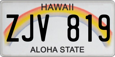 HI license plate ZJV819