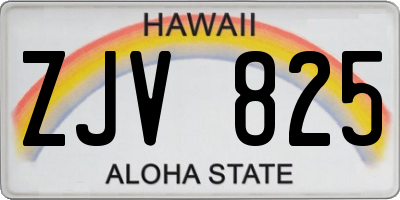HI license plate ZJV825