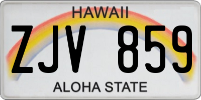 HI license plate ZJV859