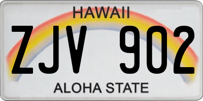 HI license plate ZJV902