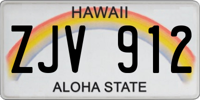 HI license plate ZJV912