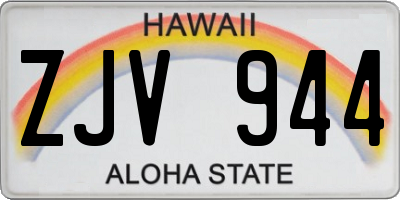 HI license plate ZJV944