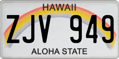 HI license plate ZJV949