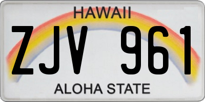 HI license plate ZJV961