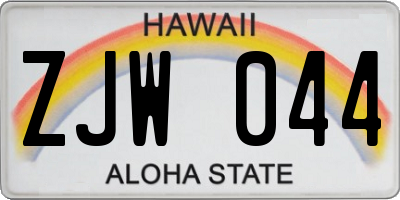 HI license plate ZJW044