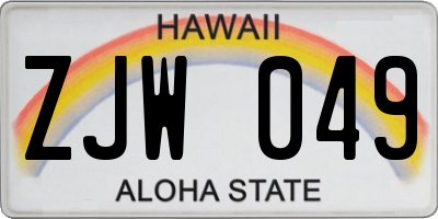 HI license plate ZJW049