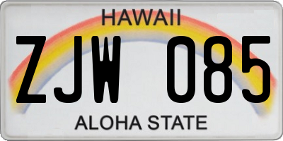 HI license plate ZJW085