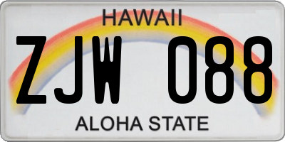 HI license plate ZJW088