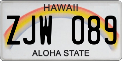 HI license plate ZJW089