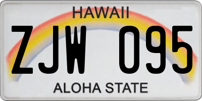 HI license plate ZJW095