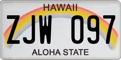 HI license plate ZJW097