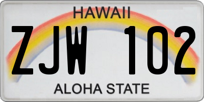 HI license plate ZJW102