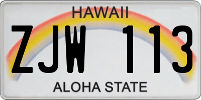 HI license plate ZJW113