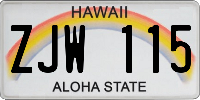 HI license plate ZJW115