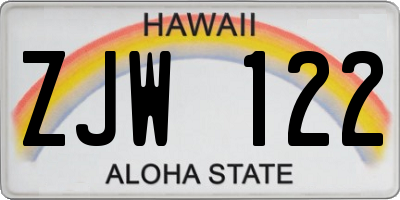 HI license plate ZJW122