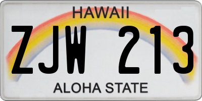 HI license plate ZJW213