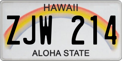 HI license plate ZJW214