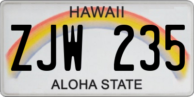 HI license plate ZJW235