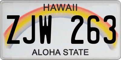 HI license plate ZJW263