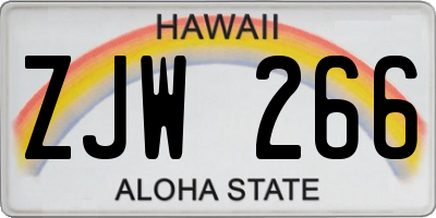 HI license plate ZJW266