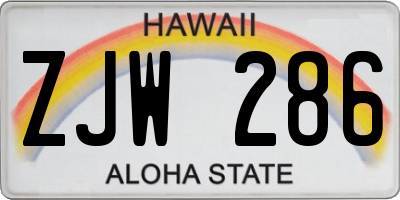 HI license plate ZJW286