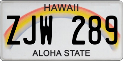 HI license plate ZJW289