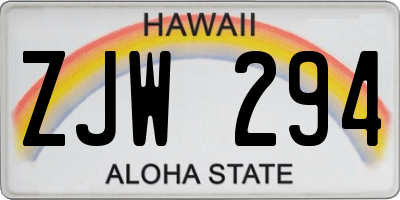 HI license plate ZJW294
