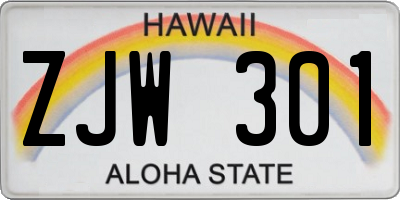 HI license plate ZJW301