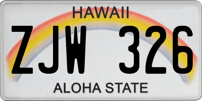 HI license plate ZJW326