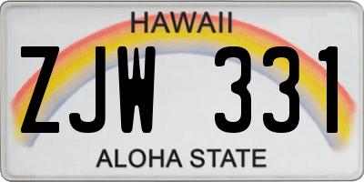 HI license plate ZJW331