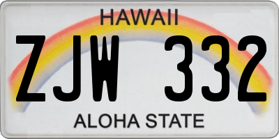 HI license plate ZJW332