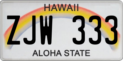 HI license plate ZJW333