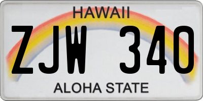 HI license plate ZJW340