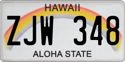 HI license plate ZJW348