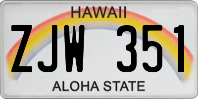 HI license plate ZJW351