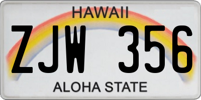 HI license plate ZJW356