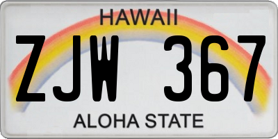 HI license plate ZJW367