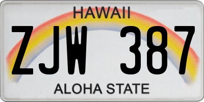 HI license plate ZJW387