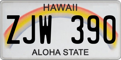 HI license plate ZJW390