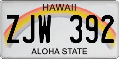 HI license plate ZJW392