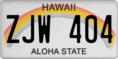 HI license plate ZJW404