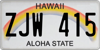 HI license plate ZJW415