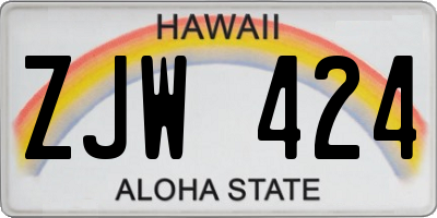 HI license plate ZJW424