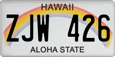 HI license plate ZJW426
